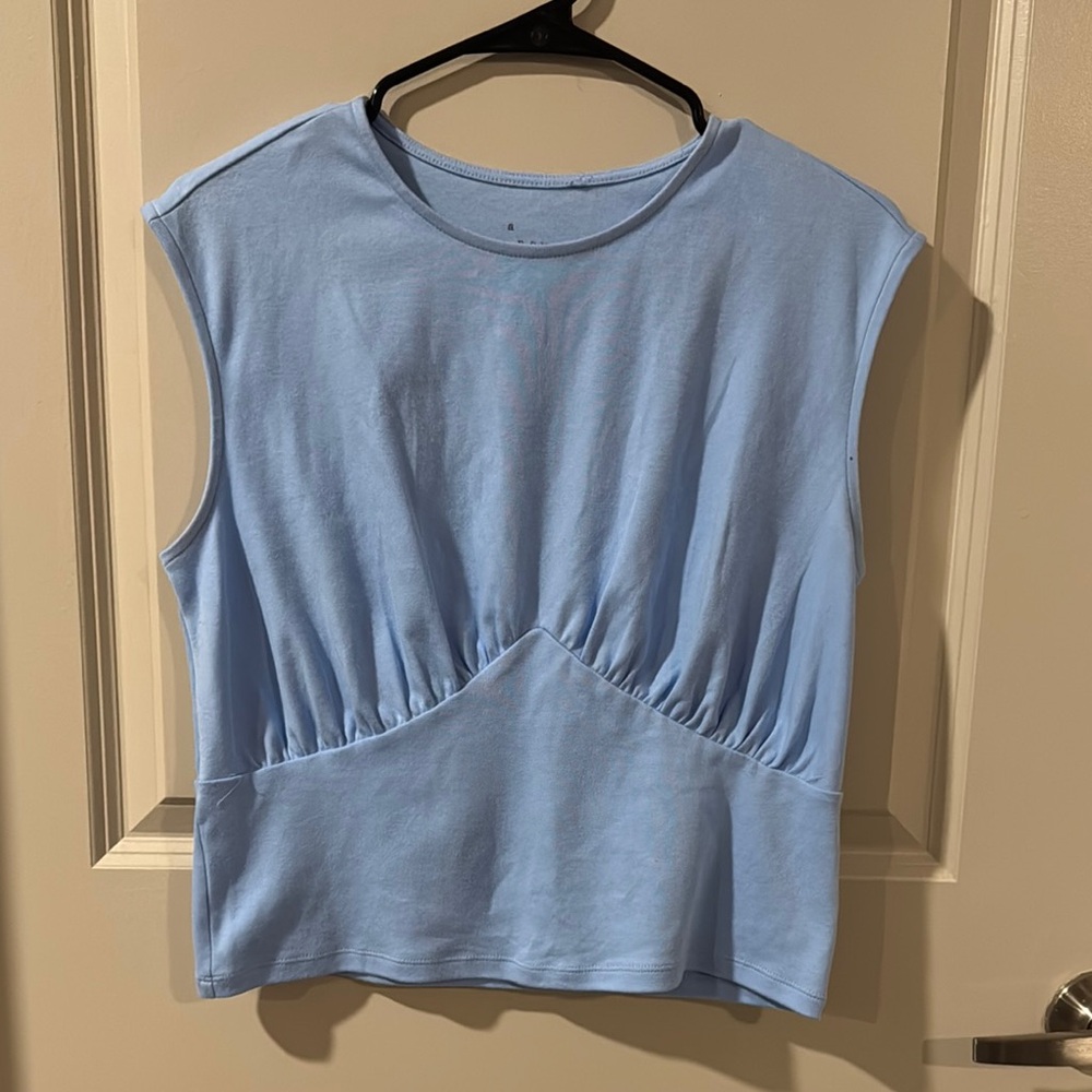Light Blue Sleeveless Women's Top